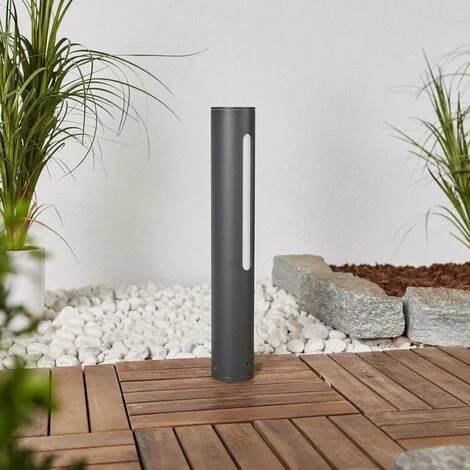 LUCANDE LED Borne Eclairage Exterieur 'Tomas' En Aluminium - Gris Foncé, Blanc – Image 3