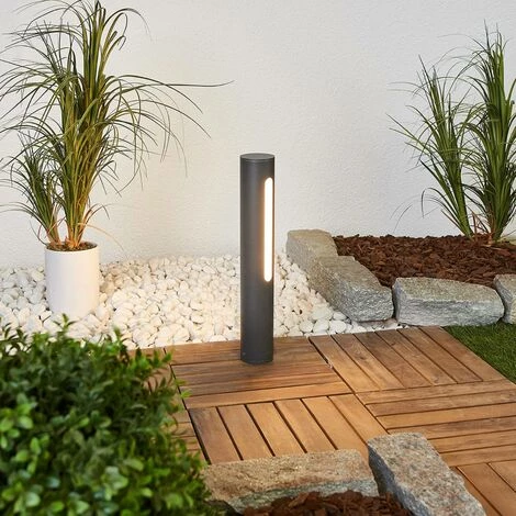 LUCANDE LED Borne Eclairage Exterieur 'Tomas' En Aluminium - Gris Foncé, Blanc – Image 4
