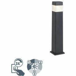 QAZQA Elisa - LED Dimmable Lampe Sur Pied Extérieur Moderne Variateur Inclus - 1 Lumière - L 120 Mm - Noir - Moderne - Éclairage Extérieur - Noir