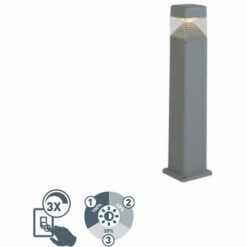 QAZQA Ester - LED Dimmable Lampe Sur Pied Extérieur Moderne Variateur Inclus - 1 Lumière - L 120 Mm - Gris - Moderne - Éclairage Extérieur - Gris