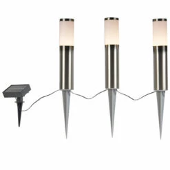 QAZQA Rox - LED Spot Sur Piquet Moderne - 3 Lumière - Ø 50 Mm - Acier - Moderne - Éclairage Extérieur - Acier