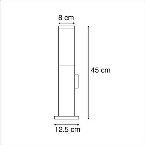 QAZQA Malios - Lampe Extérieure à Douille Moderne - 1 Lumière - L 80 Mm - Acier - Design,Moderne - Éclairage Extérieur - Acier – Image 4