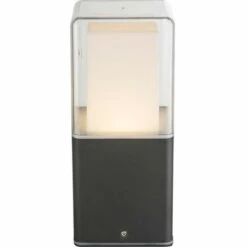 Lampadaire Extérieur LED Pied De Terrasse Lampe De Jardin En Verre ALU Noir Globo 34575