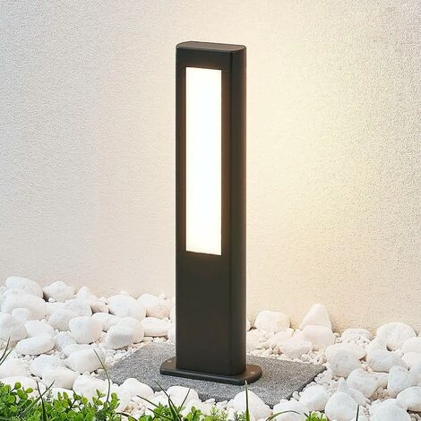 LUCANDE LED Borne Eclairage Exterieur 'Mhairi' En Aluminium - Anthracite, Blanc