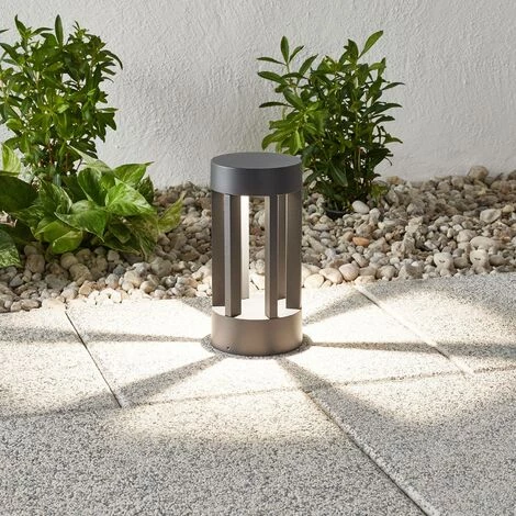 LINDBY LED Borne Eclairage Exterieur 'Jordis' En Aluminium - Gris Foncé – Image 2