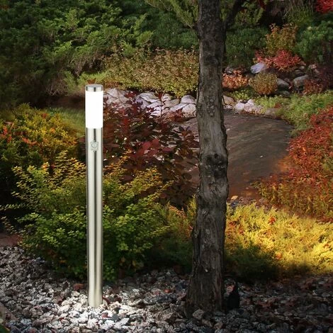 ETC-SHOP 3x Lampes Sur Pied Extérieures En Acier Inoxydable Projecteurs De Patio Lumières De Parc Détecteurs De Mouvement – Image 5