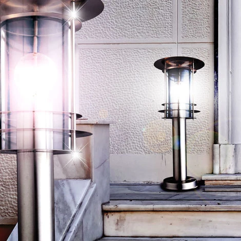 ETC-SHOP Lot De 2 Lampadaires LED RGB En Acier Inoxydable Pour Extérieur, éclairage Sur Pied, Spot De Jardin En Verre Mat – Image 4