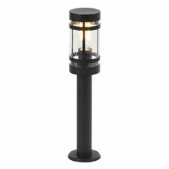 QAZQA Gleam - Lampe Sur Pied Extérieur Moderne - 1 Lumière - Ø 110 Mm - Noir - Moderne - Éclairage Extérieur - Noir