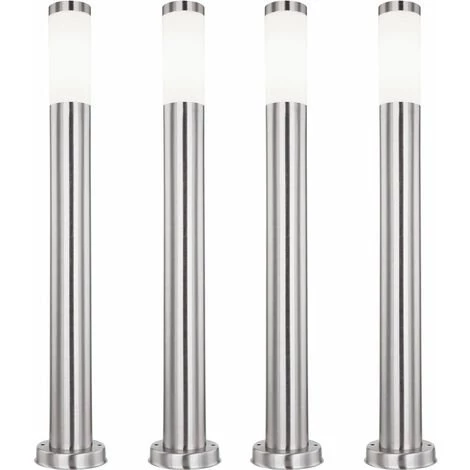 ETC-SHOP Ensemble De 4 Lampes Sur Pied D'extérieur En Acier Inoxydable éclairage De Chemin De Jardin En Acier Inoxydable Cour Patio Piliers Lumières