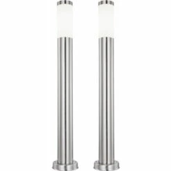 ETC-SHOP Lot De 2 Lampes Sur Pied En Acier Inoxydable à LED RVB TÉLÉCOMMANDE Jardin Chemins Extérieurs Lumières Sur Pied DIMMABLE