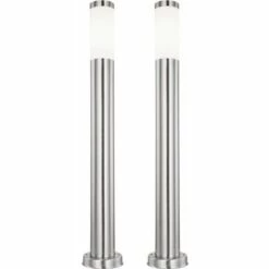 ETC-SHOP Lot De 2 Lampadaires D'extérieur à LED En Acier Inoxydable Lampes De Chemin D'éclairage De Jardin Projecteurs De Cour Piliers