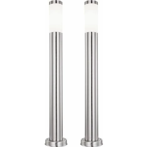 ETC-SHOP 2x Smart Home RGB LED Lampadaire Extérieur Piliers En Acier Inoxydable Alexa Google App Lumières De Chemin De Jardin DIMMABLE