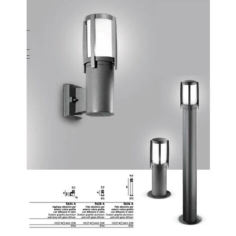 Lampe à Mât Graphite Et Verre Aluminium PERENZ PERENZ-5636A - Grafite – Image 3