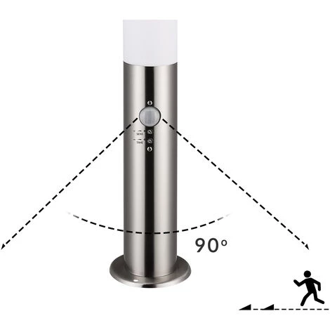 MONZANA Lampadaire Dahlia - Luminaire Extérieur - Allée, Terrasse - Acier Inoxydable Argent Avec Capteur De Mouvement – Image 5
