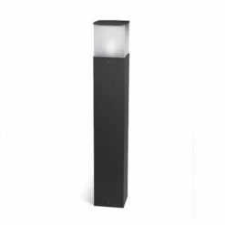 LEDS-C4 Borne Cubik, 90cm, Aluminium Et Polycarbonate, Gris Urbain - Gris