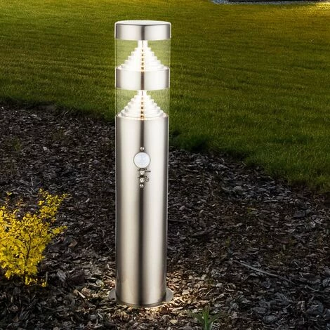 Lampe De Base Extérieure à LED Détecteur De Mouvement En Acier Inoxydable Chemins De Jardin Lampe De Patio Support De Projecteur Globo 34201S – Image 3