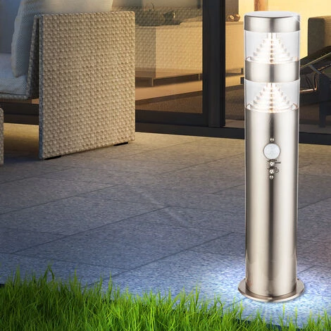 Lampe De Base Extérieure à LED Détecteur De Mouvement En Acier Inoxydable Chemins De Jardin Lampe De Patio Support De Projecteur Globo 34201S – Image 4