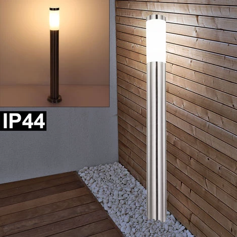 ETC-SHOP Lot De 2 Lampadaires LED En Acier Inoxydable Chemin De Jardin éclairage Terrasses Lampadaires Base Cour – Image 5