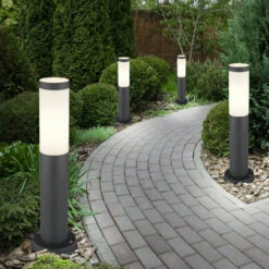 ETC-SHOP 4x éclairage De Base Extérieur éclairage De Terrasse Anthracite Projecteurs De Jardin En Acier Inoxydable Lampes De Cour