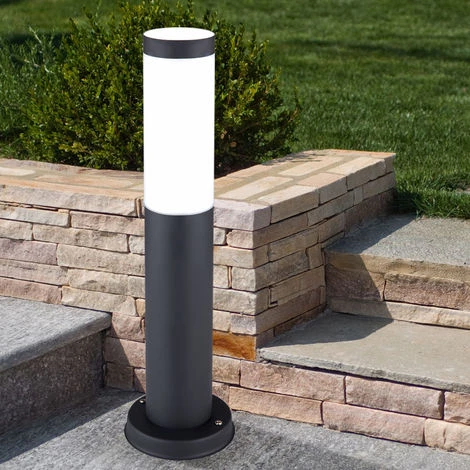 ETC-SHOP Lot De 2 Lampes De Base En Acier Inoxydable éclairage D'allée De Jardin Support Extérieur Lumières De Cour Sur Pied Anthracite – Image 3