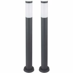 ETC-SHOP 2x éclairage Extérieur Sur Pied Chemin De Maison De Jardin Lampe De Base Sur Pied En Acier Inoxydable ANTHRACITE