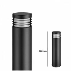 Pilier Extérieur Rond Avec Grille - E27 - IP 54 - 600 Mm - DeliTech®