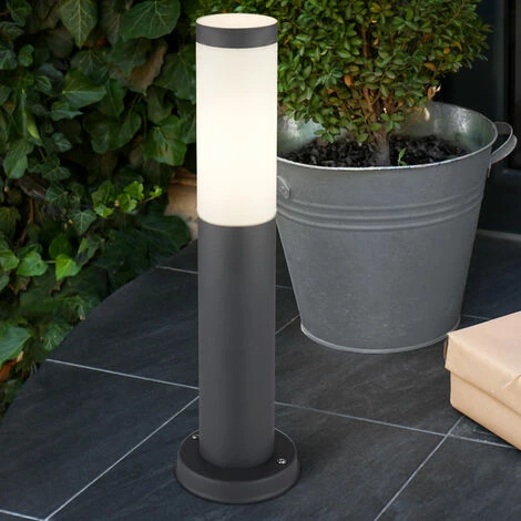 ETC-SHOP Lot De 2 Lampadaires D'extérieur LED Sur Pied D'allée De Jardin éclairage De Terrasse En INOX Anthracite – Image 5