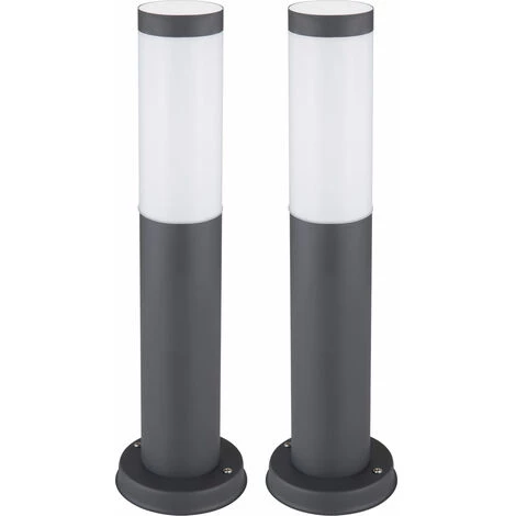 ETC-SHOP Lot De 2 Lampadaires D'extérieur LED RGB DIMMABLE Jardin Terrasse REMOTE CONTROL Lampadaire Inox – Image 2