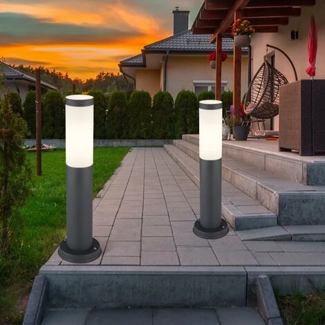 ETC-SHOP Lot De 2 Lampadaires D'extérieur LED RGB DIMMABLE Jardin Terrasse REMOTE CONTROL Lampadaire Inox – Image 5