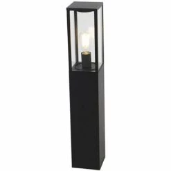 QAZQA Charlois - Lampe Sur Pied Extérieur Industriel - 1 Lumière - L 14 Cm - Noir - Rustique - Éclairage Extérieur - Noir