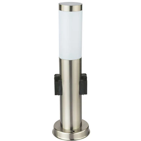 ETC-SHOP Lampe Sur Pied D'extérieur Télécommande En Acier Inoxydable Lampe Sur Pied Jardin Cour Spots Dimmables Dans Un Ensemble Comprenant Des Ampoules LED RVB