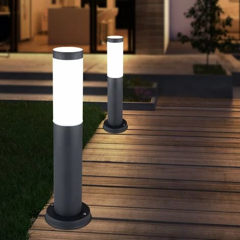 ETC-SHOP 2x Lampadaires Extérieurs Pour Prise De Jardin, Projecteurs En Acier Inoxydable Pour Chemin D'accès Dans La Cour, Lampes à Base De Piquet De Sol Anthracite – Image 3