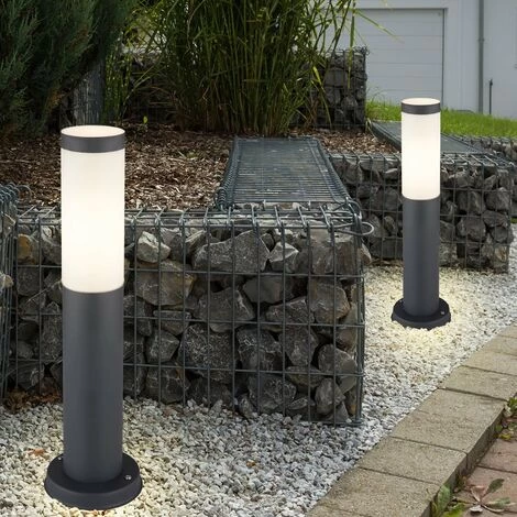 ETC-SHOP 2x Lampadaires Extérieurs Pour Prise De Jardin, Projecteurs En Acier Inoxydable Pour Chemin D'accès Dans La Cour, Lampes à Base De Piquet De Sol Anthracite – Image 5