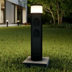 LUCANDE LED Borne Eclairage Exterieur 'Corban' En Aluminium - Graphite