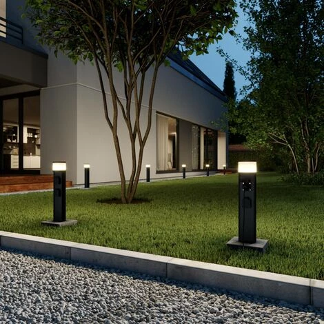 LUCANDE LED Borne Eclairage Exterieur 'Corban' En Aluminium - Graphite – Image 2