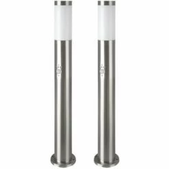 ETC-SHOP 2x Lampe Sur Pied Extérieur éclairage De Jardin Lampe De Base En Acier Inoxydable MOTION DETECTOR