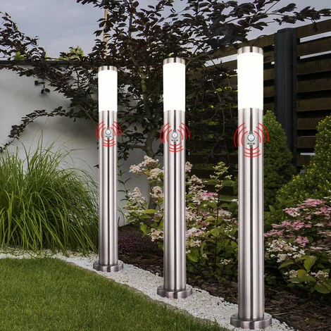 ETC-SHOP 2x Lampe Sur Pied Extérieur éclairage De Jardin Lampe De Base En Acier Inoxydable MOTION DETECTOR – Image 3