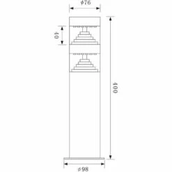ETC-SHOP Lampadaire De Projecteur De Jardin De Lampe D'extérieur LED De Piédestal, éclairage De Chemin De Cour, Conception Transparente D'acier Inoxydable Clair, DxH 9.8x40 Cm