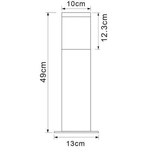 ETC-SHOP Lot De 2 Lampadaires D'extérieur Socle Spots Terrasses Propriété Lumières Argent – Image 2