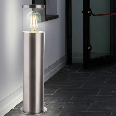 ETC-SHOP Lot De 2 Lampadaires D'extérieur Socle Spots Terrasses Propriété Lumières Argent – Image 5