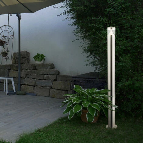 ETC-SHOP 3x LED Lampes Sur Pied Extérieures En Acier Inoxydable Lampe Sur Pied De Jardin Projecteur Argenté – Image 3