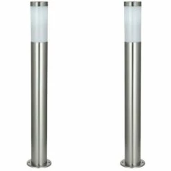 ETC-SHOP Ensemble élégant De 2 Lampadaires En Acier Inoxydable Base D'éclairage Extérieur 1x E27 IP44
