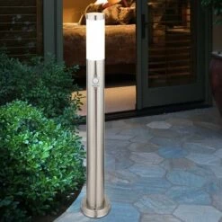 ETC-SHOP LED 7 Watts Lampadaire Détecteur De Mouvement Capteur En Acier Inoxydable IP44 Lumière Lampe Extérieure