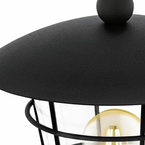 ETC-SHOP Lampe Sur Pied D'extérieur à Base De Cage De Lampe De Jardin Lanterne Noire Dans Un Ensemble Comprenant Des Ampoules LED – Image 2