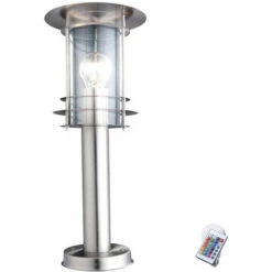 ETC-SHOP Lampe D'extérieur Sur Pied Avec Télécommande Pour Allée De Jardin Dimmable Dans Un Ensemble Comprenant Des Ampoules LED RVB