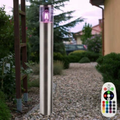 ETC-SHOP Lampe Sur Pied D'extérieur à Intensité Variable, Lampe De Base Télécommandée Pour Jardin Dans Un Ensemble Comprenant Des Ampoules LED RVB