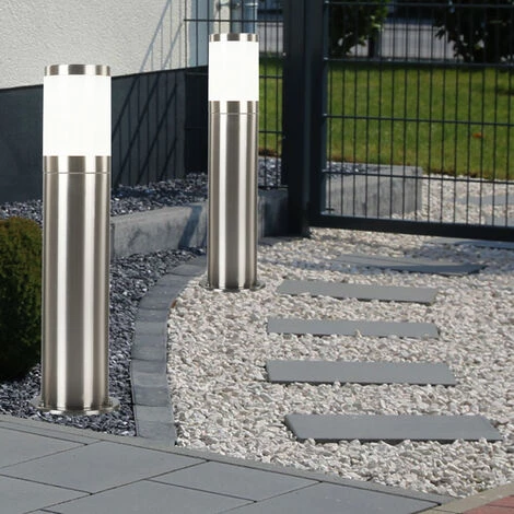ETC-SHOP Pied De Support Extérieur En Acier Inoxydable Lampe Sur Pied éclairage De La Cour Du Chemin De Jardin Dans Un Ensemble Comprenant Des Ampoules LED – Image 2