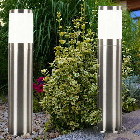 ETC-SHOP Pied De Support Extérieur En Acier Inoxydable Lampe Sur Pied éclairage De La Cour Du Chemin De Jardin Dans Un Ensemble Comprenant Des Ampoules LED – Image 3