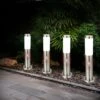 ETC-SHOP 4x LED Lampe D'extérieur Piédestal Lumières Lampe De Jardin éclairage Véranda Allée De La Cour ACIER INOXYDABLE Avec Détecteur De Mouvement 90 ° 2-8m