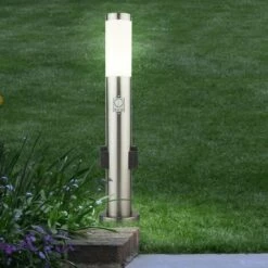 ETC-SHOP Prises D'éclairage Extérieur Lampadaire De Jardin Détecteur De Mouvement En Acier Inoxydable Dans Un Ensemble Comprenant Des Ampoules LED